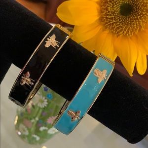 Turquoise enamel and gold bracelet